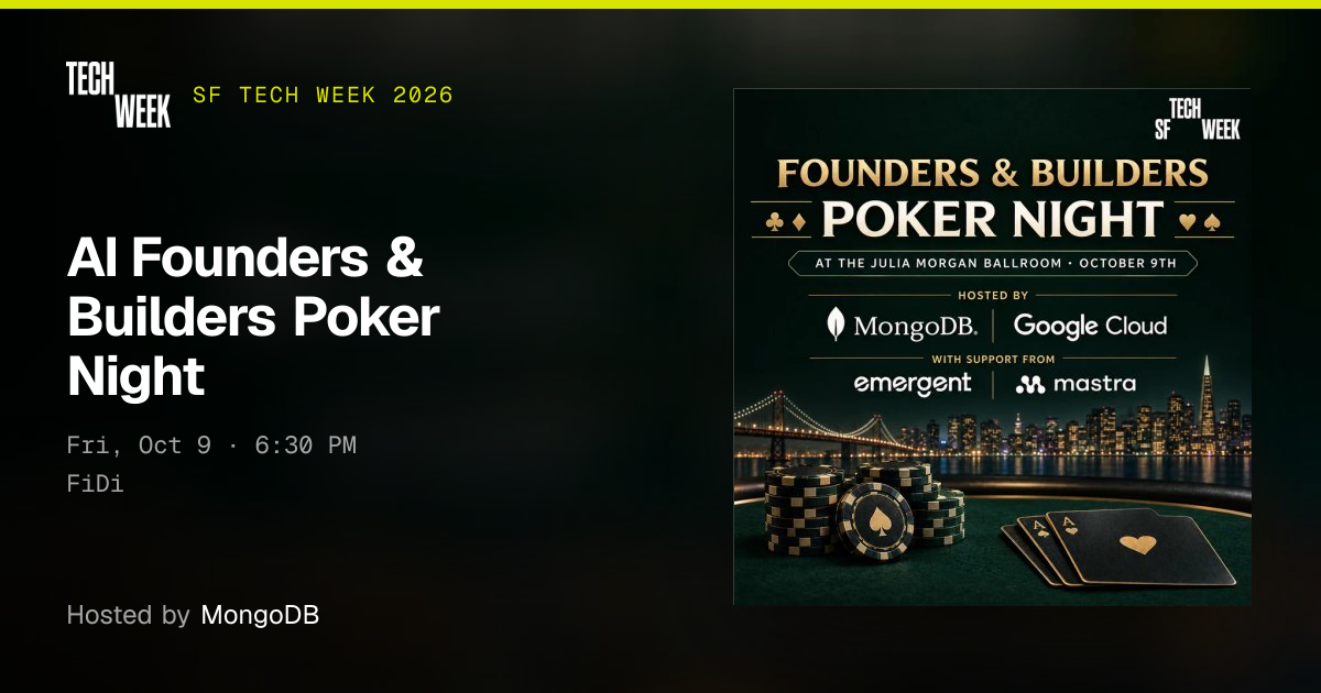 AI Founders & Builders Poker Night · SF Tech Week 2026